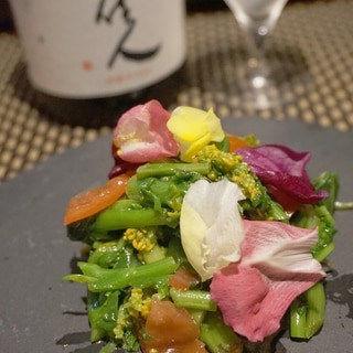 【愛知食材】菜の花とエディブルフラワーのサラダ
